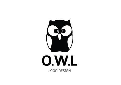 Cute owl logo design Stock Illustration