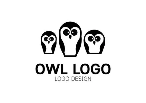 Cute owl logo design Stock Illustration
