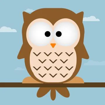 Cute owl vector illustration. Stock Illustration