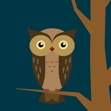 Cute owl vector illustration. Stock Illustration