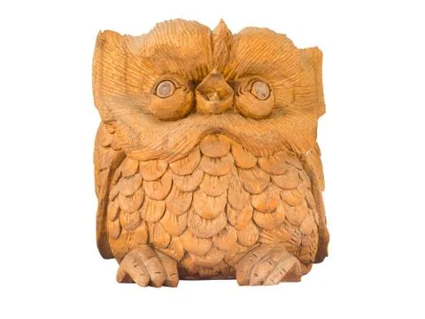 Cute  owl on white background. Stock Photos