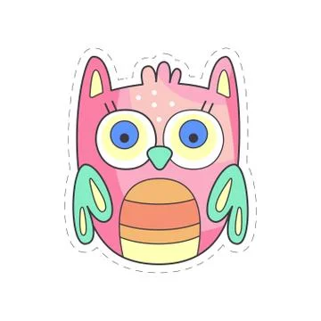 Cute owlet colorful cloth patch, applique for decoration kids clothing cartoon Stock Illustration