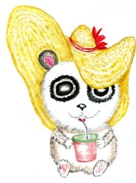 Cute painted panda Stock Illustration