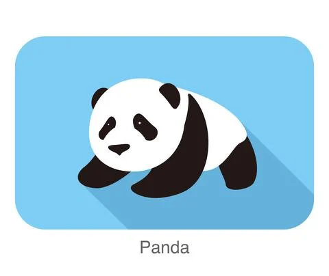 Cute panda baby, flat design, vector illustrator Stock Illustration