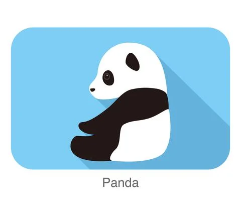 Cute panda baby, flat design, vector illustrator Stock Illustration