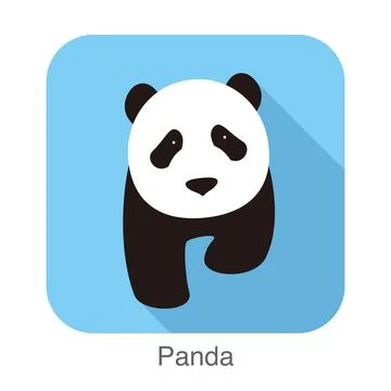 Cute panda baby standing, flat design, vector Stock Illustration