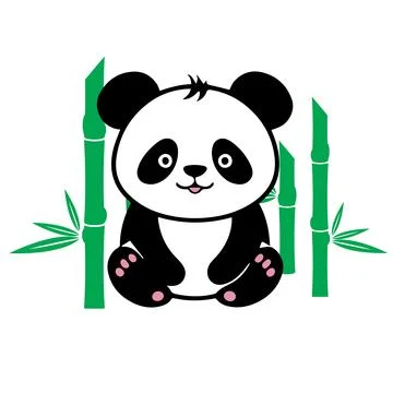 Cute panda in bamboo Stock Illustration