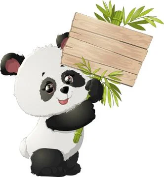 Cute Panda bear illustrations Stock Illustration