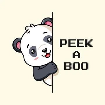 Cute Panda Bear Peeking Vector Illustration Peek a Boo Stock Illustration