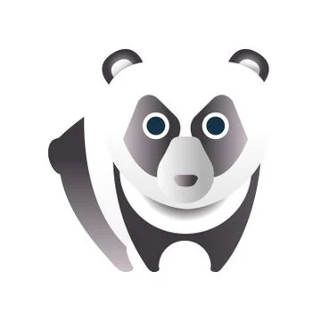 Cute panda bear, stylized geometric animal low poly design vector Illustration Stock Illustration