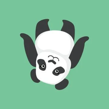 Cute Panda Character Laying On The Back Illustration Stock Illustration