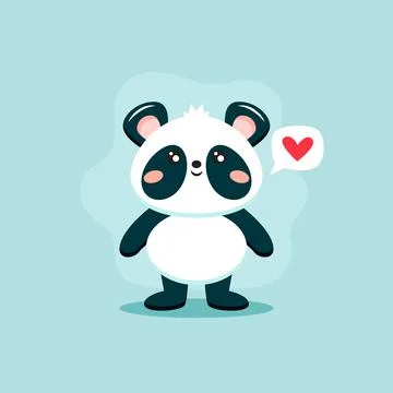 Cute panda character, vector illustration in flat style Иллюстрация