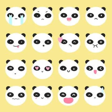 Cute panda emoji. Stock Illustration