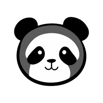 Cute Panda Face cartoon Vector Icon logo isolated on white Stock Illustration