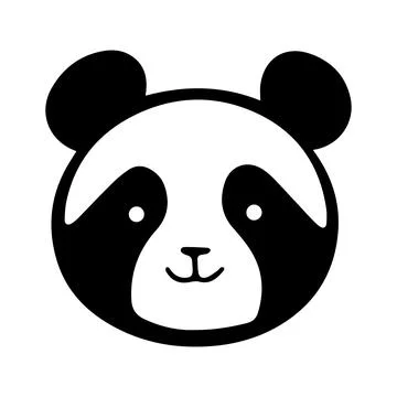 Cute Panda Face cartoon Vector Icon logo isolated on white Stock Illustration