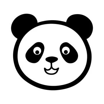 Cute Panda Face cartoon Vector Icon logo isolated on white Stock Illustration