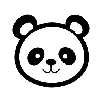 Cute Panda Face cartoon Vector Icon logo isolated on white Stock Illustration