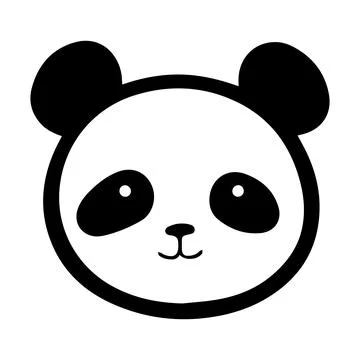 Cute Panda Face cartoon Vector Icon logo isolated on white Stock Illustration