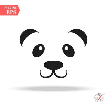 Cute panda face isolated on white background. Flat style Illustrazione stock