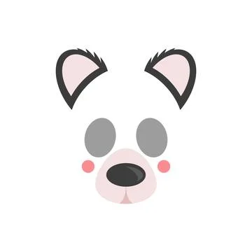 Cute panda face. Mask. Vector illustration isolated on white background Stock Illustration