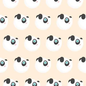Cute panda face pattern. Stock Illustration