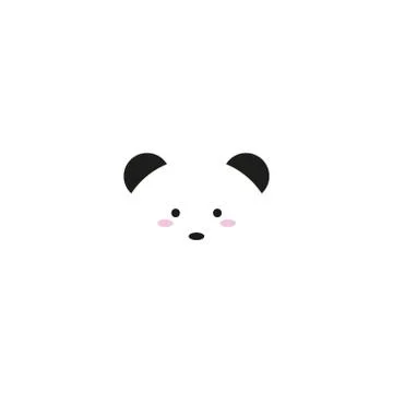 Cute panda face. Vector illustration panda bear . Logo design template. Anima Stock Illustration