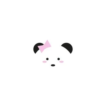 Cute panda face. Vector illustration panda bear . Logo design template. Anima Stock Illustration