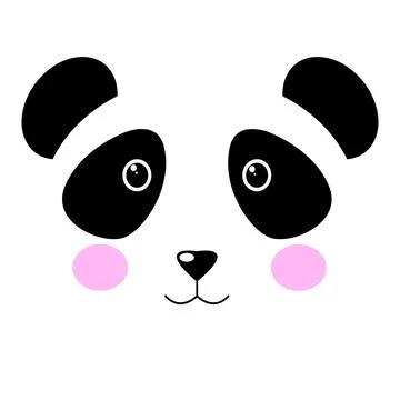 Cute panda face. Vector illustration isolated on white background Stock Illustration