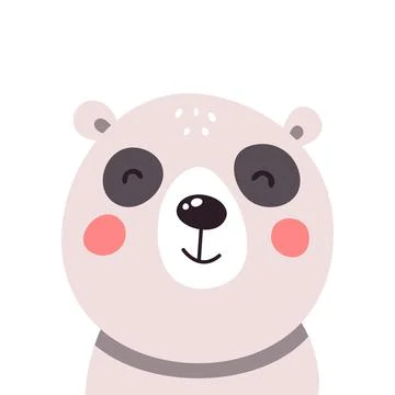 Cute panda face on white isolated background. Vector illustration Stock Illustration