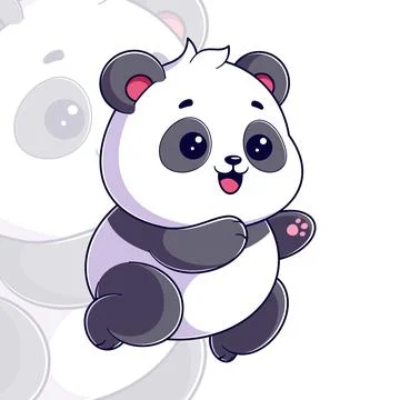 Cute panda is feeling happy Stock Illustration