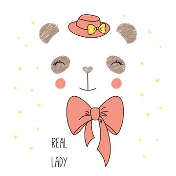 Cute panda in a hat Stock Illustration