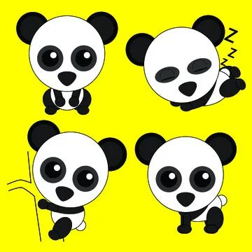 Cute panda Illustrazione stock