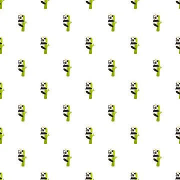 Cute panda king cartoon creating seamless pattern Stock Illustration