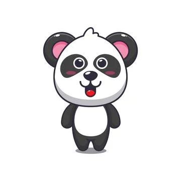Cute panda mascot cartoon vector illustration Stock Illustration
