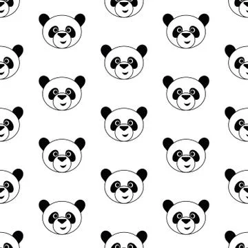 Cute panda pattern Stock Illustration