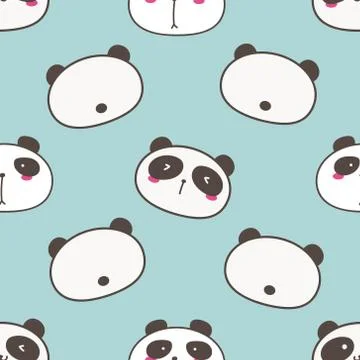 Cute panda seamless pattern background. Vector illustration. Illustrazione stock