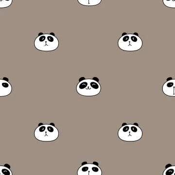 Cute panda seamless pattern background. Vector illustration. Illustrazione stock