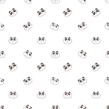 Cute panda seamless pattern background. Vector illustration. Stock Illustration