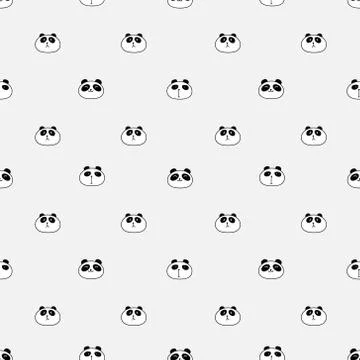 Cute panda seamless pattern background. Vector illustration. Stock Illustration