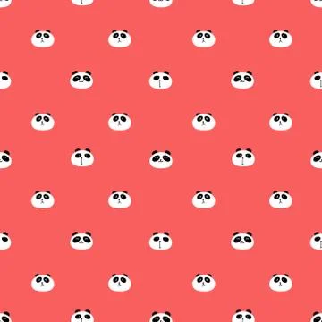 Cute panda seamless pattern background. Vector illustration. Illustrazione stock