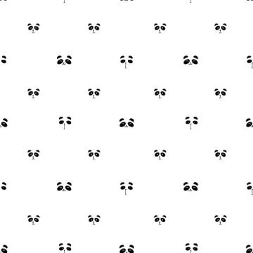 Cute panda seamless pattern background. Vector illustration. Stock Illustration