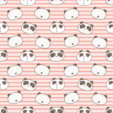 Cute panda seamless pattern background. Vector illustration. Stock Illustration