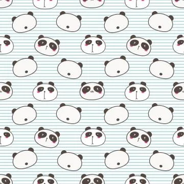 Cute panda seamless pattern background. Vector illustration. Illustrazione stock