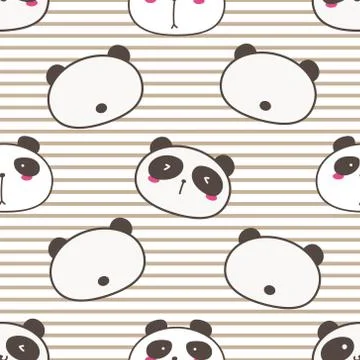Cute panda seamless pattern background. Vector illustration. Illustrazione stock