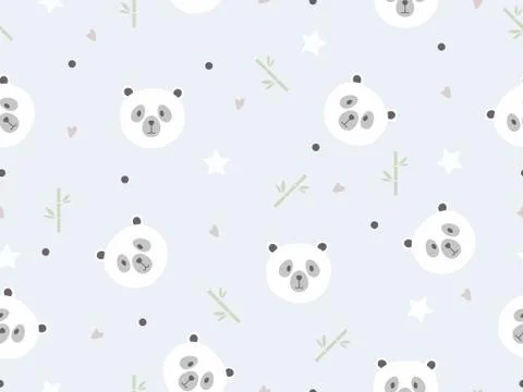 Cute panda seamless pattern background イラスト素材