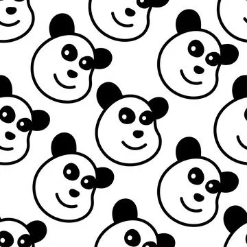 Cute panda seamless pattern textile print. repeat pattern background design Illustrazione stock