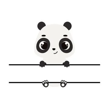 Cute panda split monogram. Funny cartoon character for shirt, scrapbooking,.. Stock Illustration