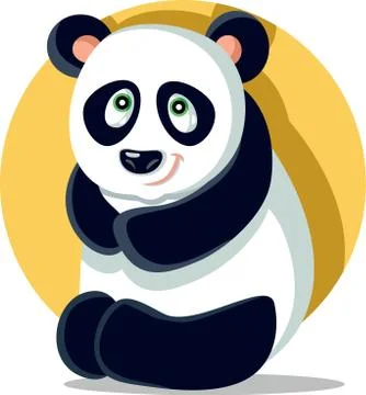 Cute Panda Vector Cartoon Character Stock Illustration