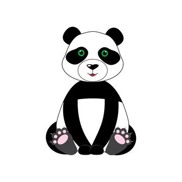 Cute Panda. Vector Icon Illustration. Panda Mascot Cartoon Character. Animal Stock Illustration