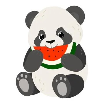 Cute panda vector illustration for kids Stock Illustration